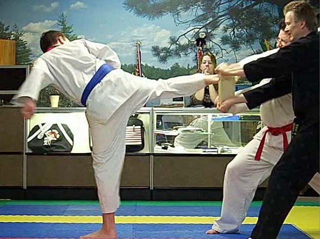 Mr. Austin Breaks for High-Blue Belt